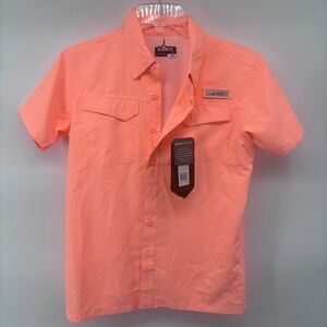 Habit Youth Sandy Shoals Fishing‎ Shirt, L/G, Coral, Short Sleeve, Outdoors